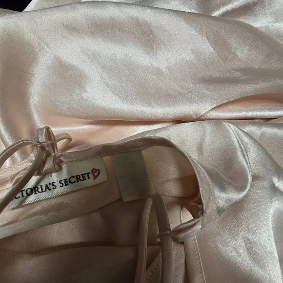 Vintage 90’s Victoria's Secret Blush Satin n Lace Front Split Ankle Gown Sz Med - Picture 17 of 17